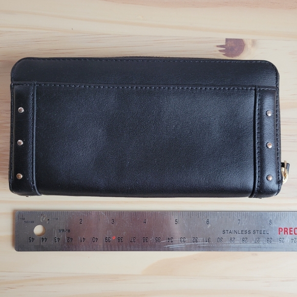 Kate Spade Studded Zip-Around Wallet Black - Picture 6 of 9